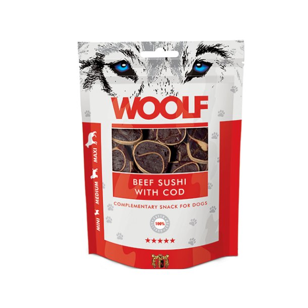 Hundesnack - Sushi med okse og torsk, 100 g
