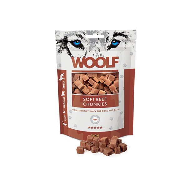 Woolf Soft Beef Chunkies 100g