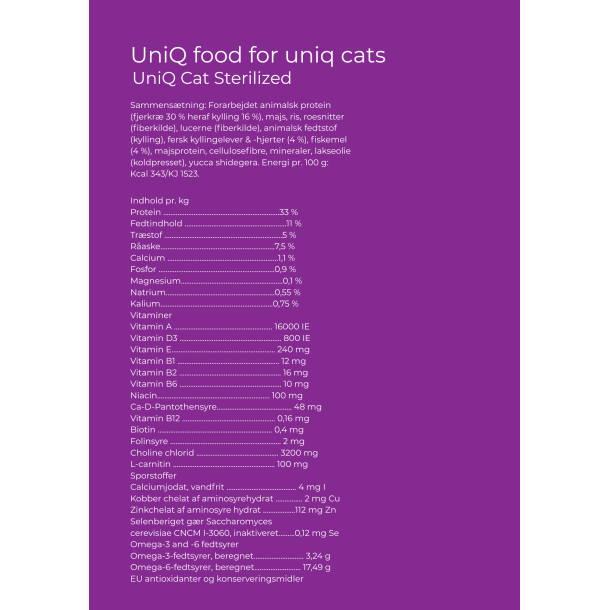 UniQ Cat Sterilized 12 kg.